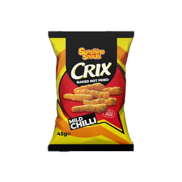 Crix Mild Chilli - Snack di mais leggermente piccanti (Confezione da 32 pezzi)